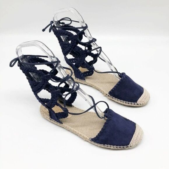 SCHUTZ Kobi Blue Suede Espadrille Flats  - Picture 2 of 7